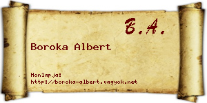 Boroka Albert névjegykártya