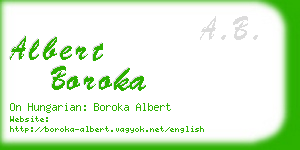 albert boroka business card